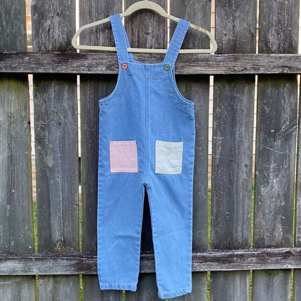 Unbranded Pastel Pocket‎ Denim Overalls | 4T